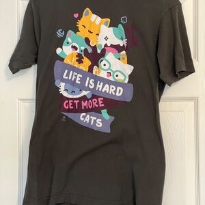 Cat Life Is Hard T-Shirt By Milkbun